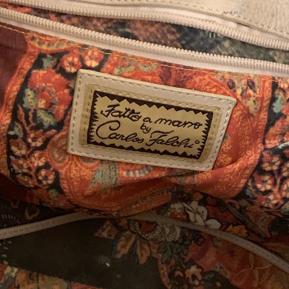 Carlos Falchi Soft Leather Cream Handbag - Picture 3 of 7